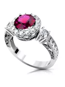 Ring Ruby Sterling silver 925 Vintage vrc003s